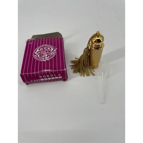 Glass Act Studios Gold Swirl Perfume Bottle w Stopper - Picture 1 of 6